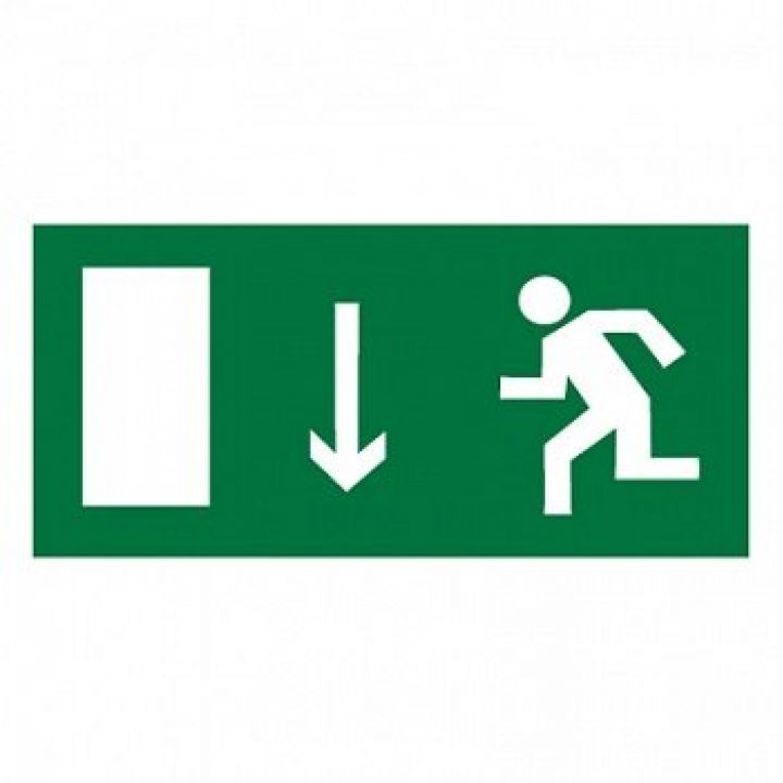 Знак Эксклюзив E10 Указатель двери эвакуационного выхода (левосторонний) (размер 300х150) фотолюминесцентный