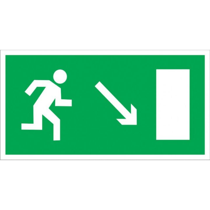 Знак Эксклюзив Е03 Направление к эвакуационному выходу направо (человек бегущий) на пластике (300х150)