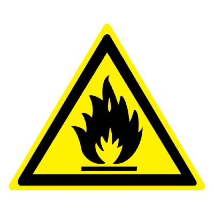 Знак Эксклюзив W01 Пожароопасно. Легковоспламеняющиеся вещества (размер 200х200)