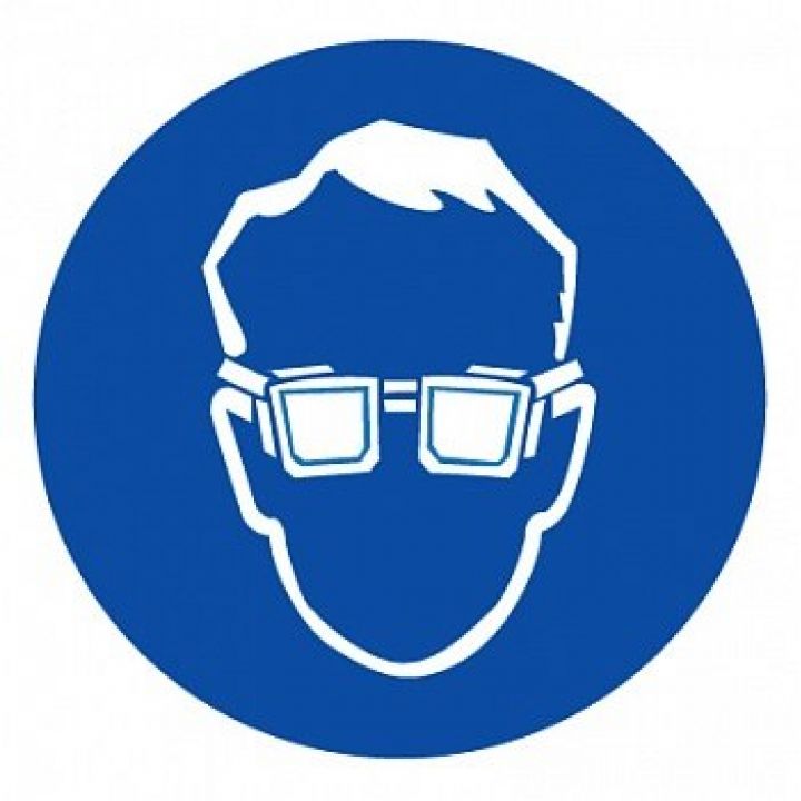 Знак Эксклюзив M01 Работать в защитных очках (размер 200х200)