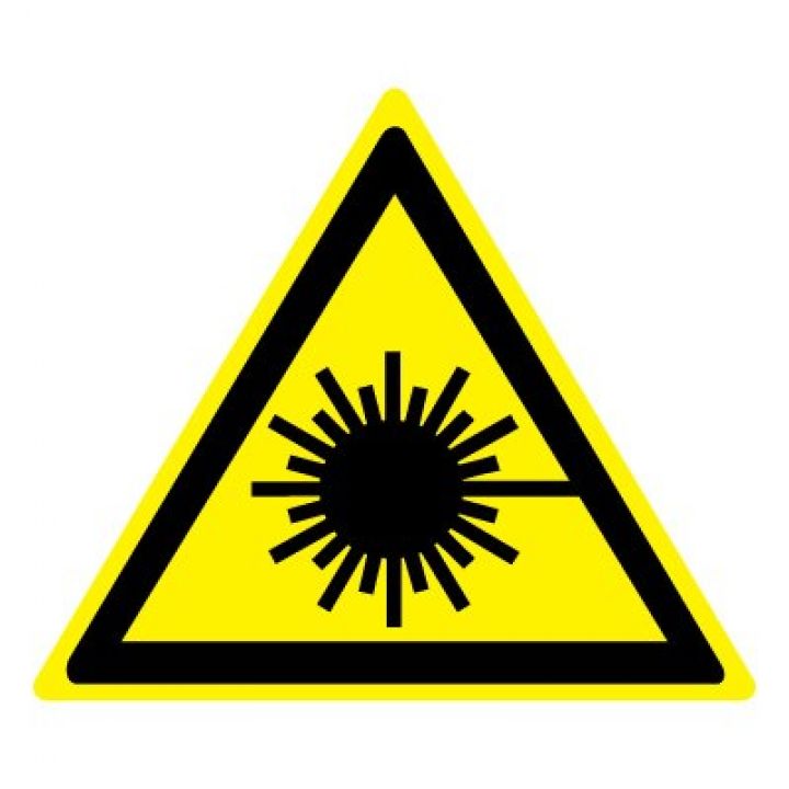 Знак Эксклюзив W10 Опасно. Лазерное излучение (размер 200х200) фотолюминесцентный