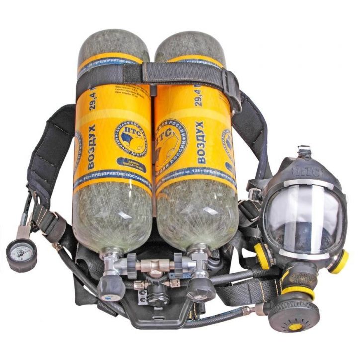 Дыхательный аппарат со сжатым воздухом для пожарных ПТС "Базис" (120 мин, вес не более 16,8 кг, 2 балл., 6,8л, металлокомпозитный)